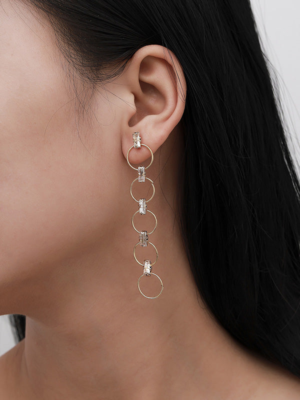 Fashion All-Match Multi-Element Generous Buckle Beaded Earrings