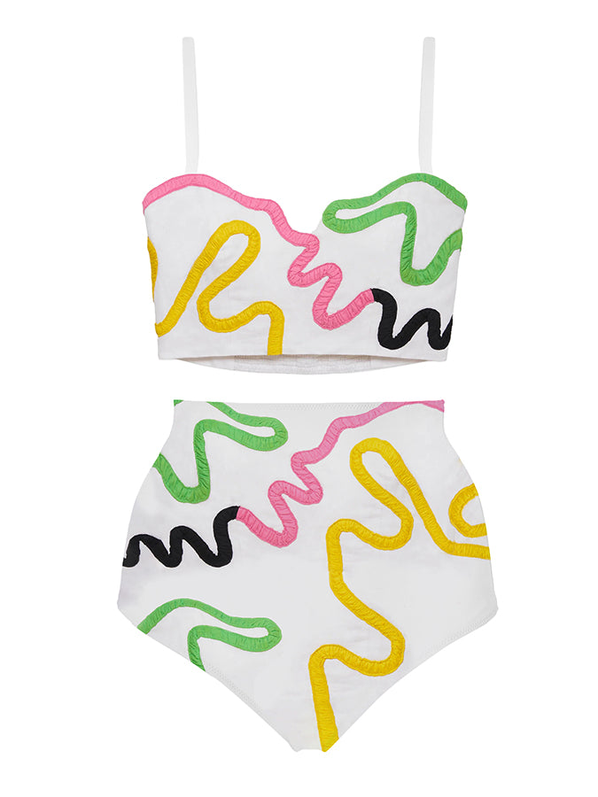 Fashion Colorblock Beach Bikini Set