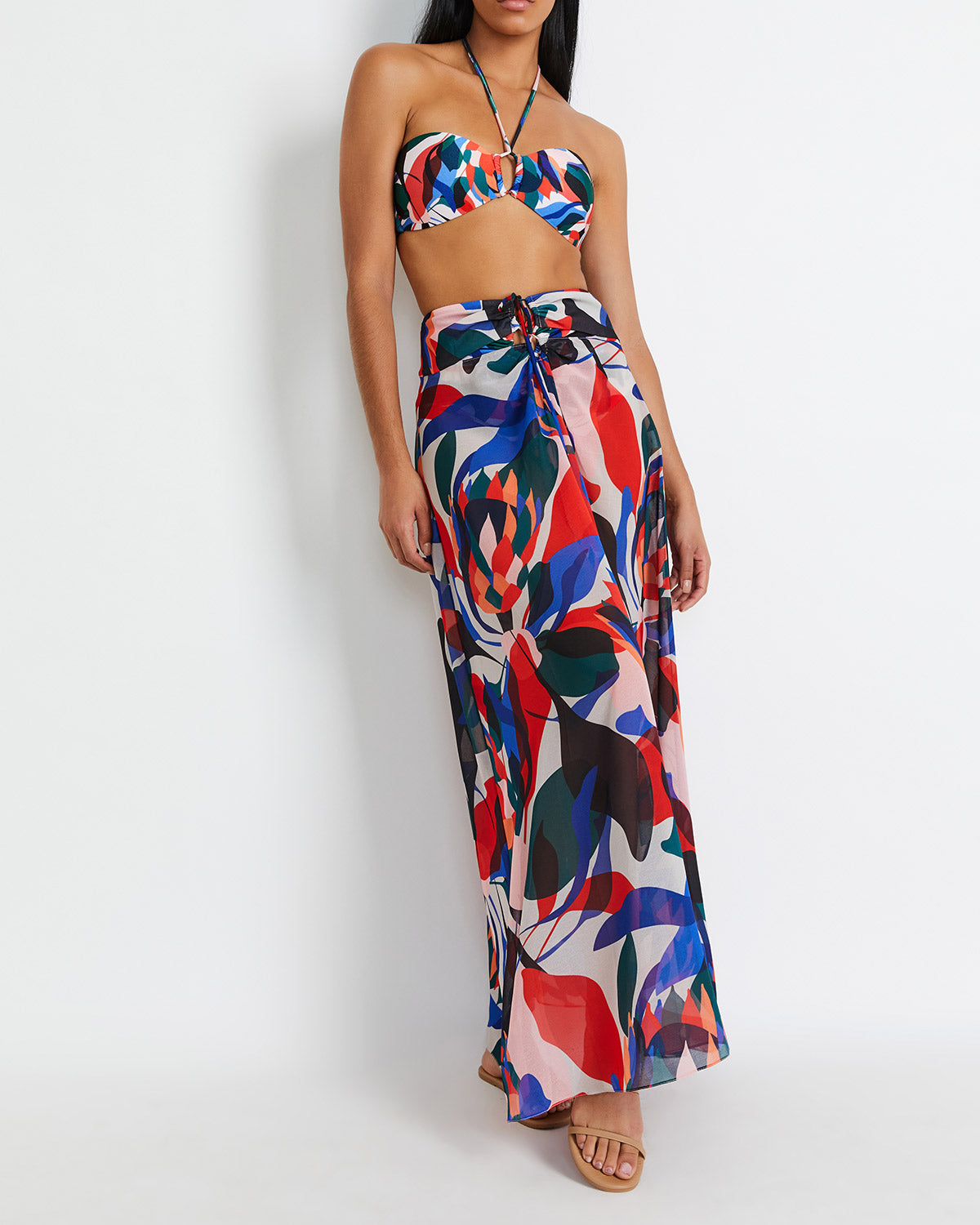 Fashion Beach Bikini And Skirt Set