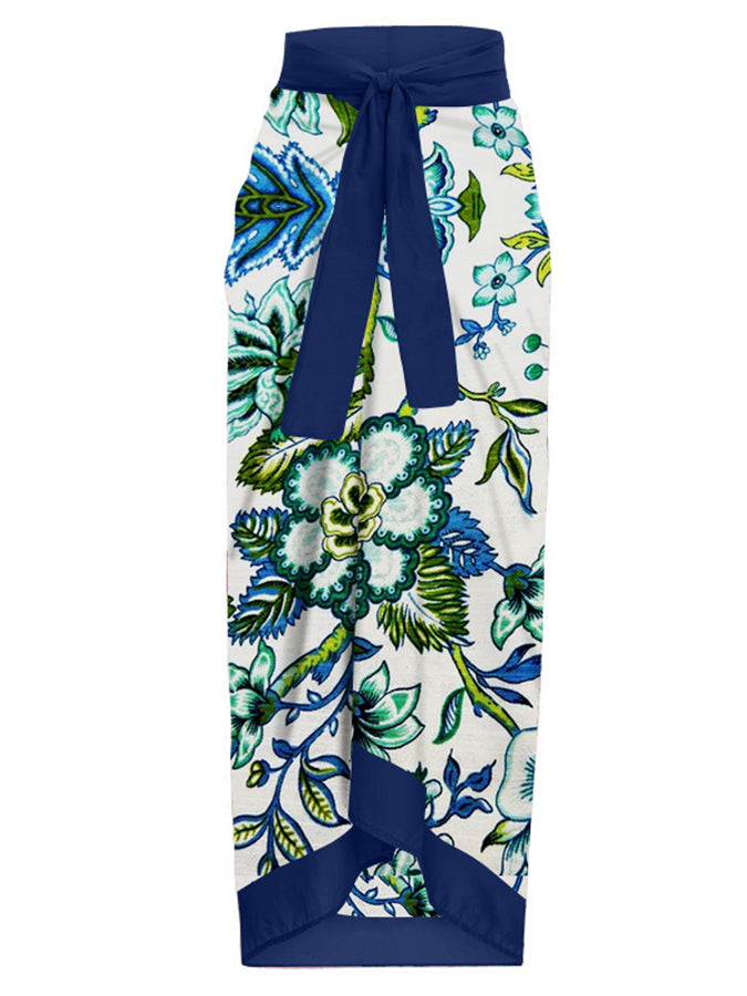 Fashion Vintage Floral Print Swimsuit Set