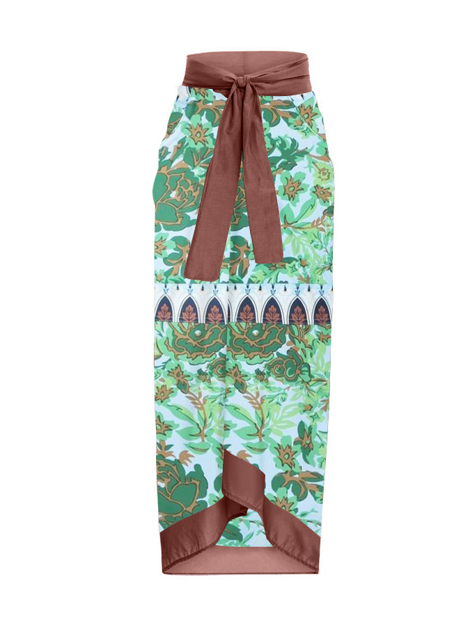 Fashion Print Stitching One-Piece Swimsuit