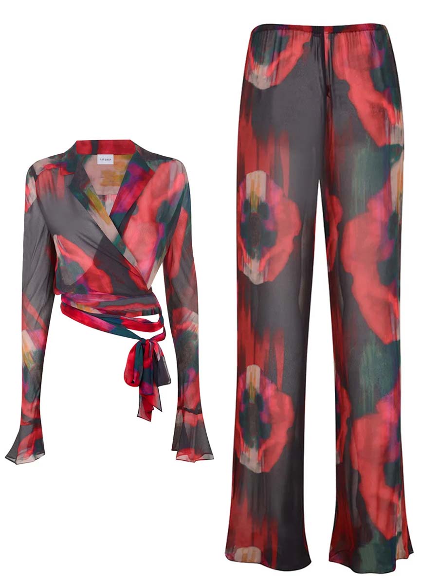 Abstract Foral Print Statement Colour Set