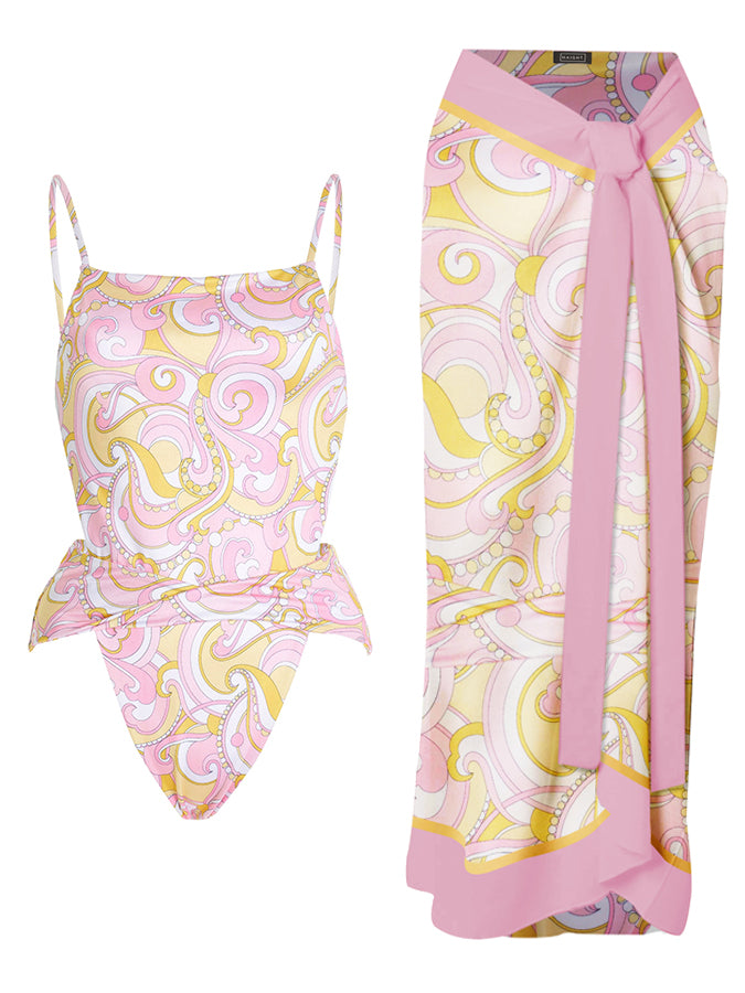 Fashion Vintage Print Swimsuit Set