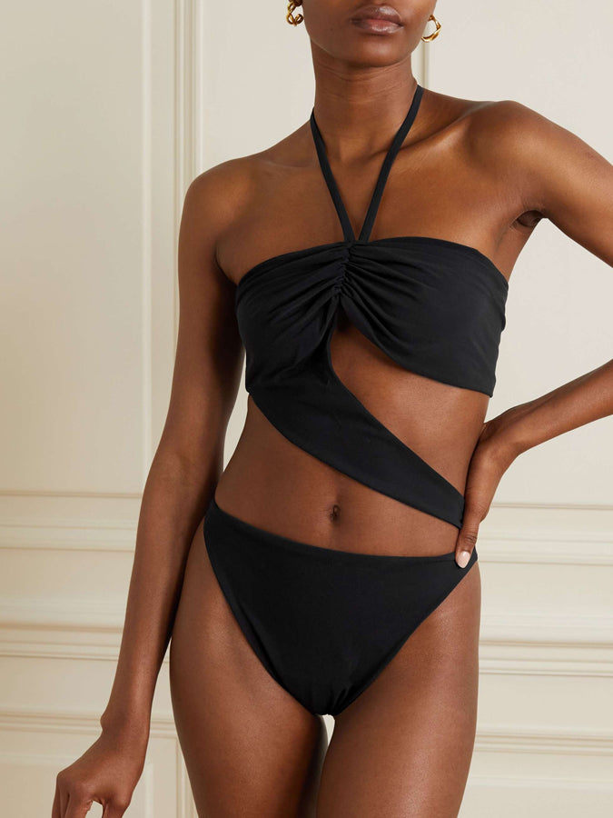 Detachable Embellished Cutout One-Piece Swimsuit