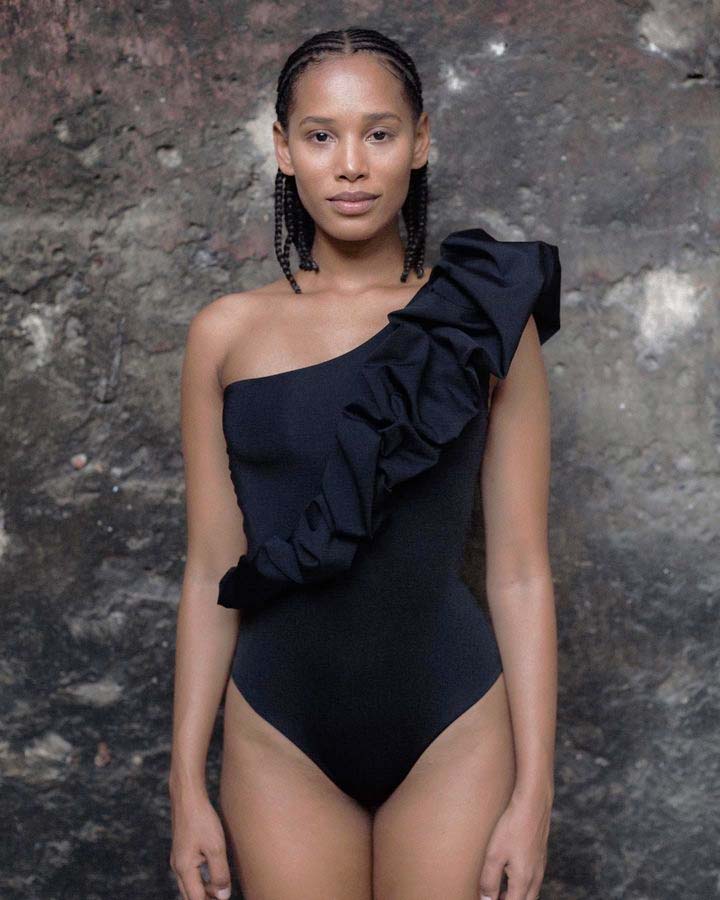 Geometric print swimsuit and cover up