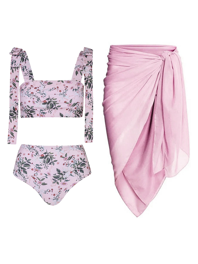 Floral Print Bikini and Cover Up