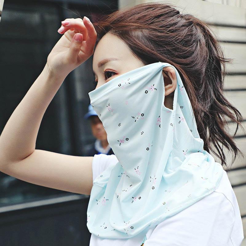 Floral Breathable Ice Silk Sunscreen Mask