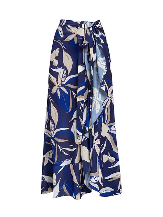 V Neck Printed Ruffle One Piece Swimsuit and Cover Up