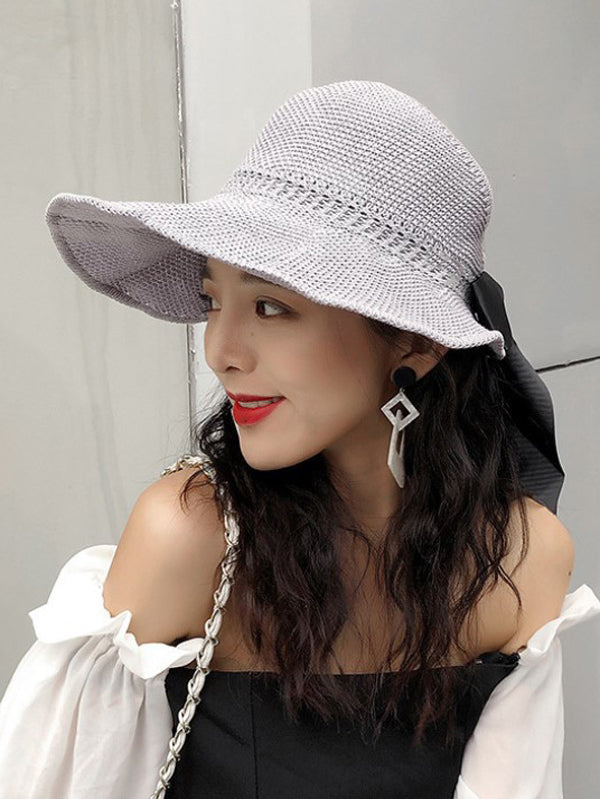 Solid Color Sunscreen Straw Woven Breathable Adjustable Hat