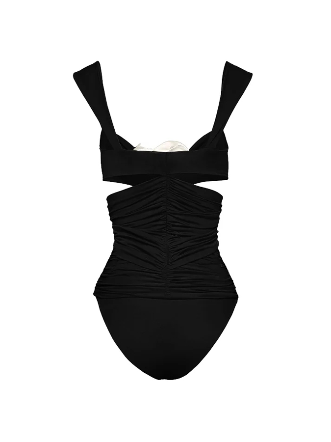 3D Flower Cutout One Piece Swimsuit