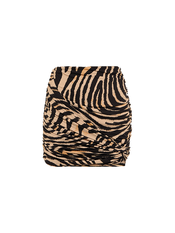 Removable 3D Flower Decor Leopard Printed One Piece Swimsuit and Skirt