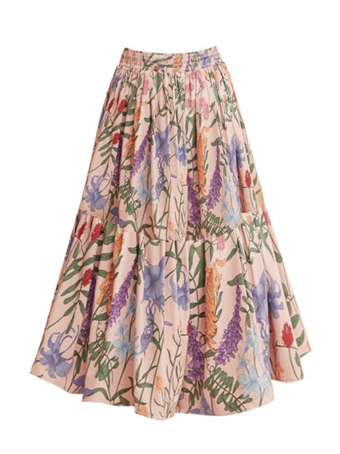 One-Shoulder Ruffled Printed Swimsuit Set