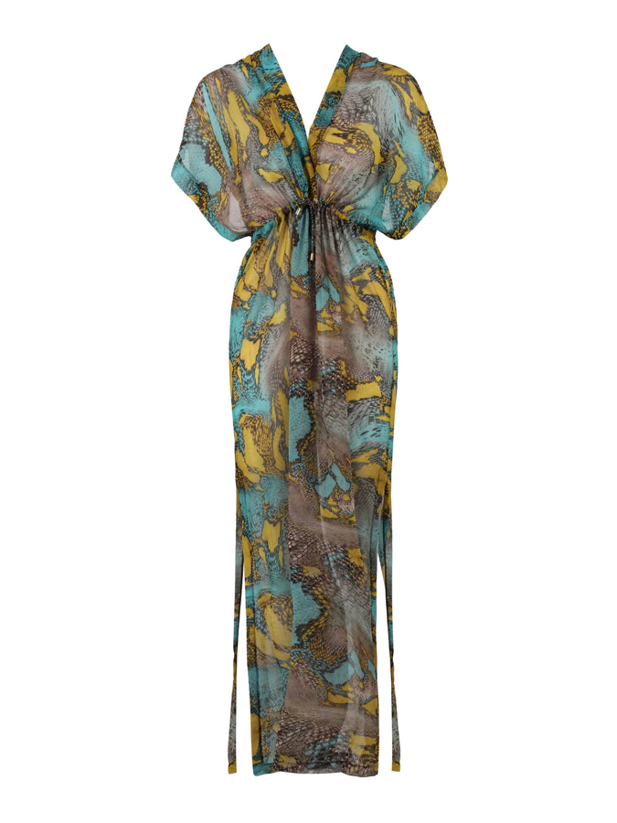 Vintage Snake Print One-Piece Swimsuit And Cover up