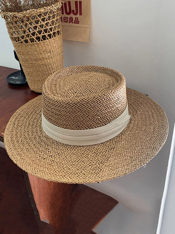 Leisure Sun-Protection Flat Straw Hat