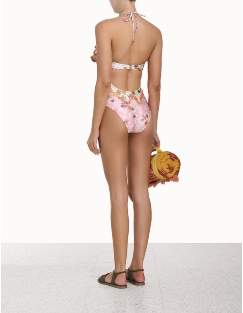 Wire Frill Halter One Piece
