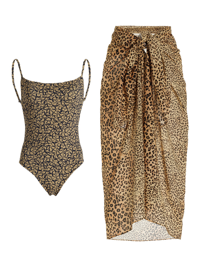 Leopard Print Cutout Fashion One-Piece Swimsuit