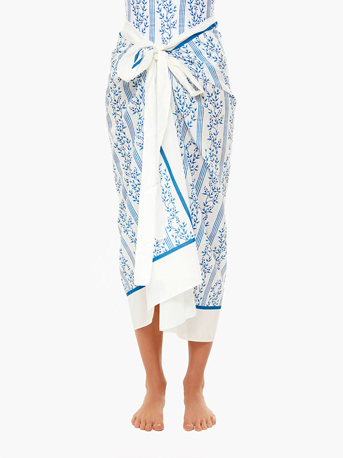 Blue Printed One Piece Swimsuit and Coverup