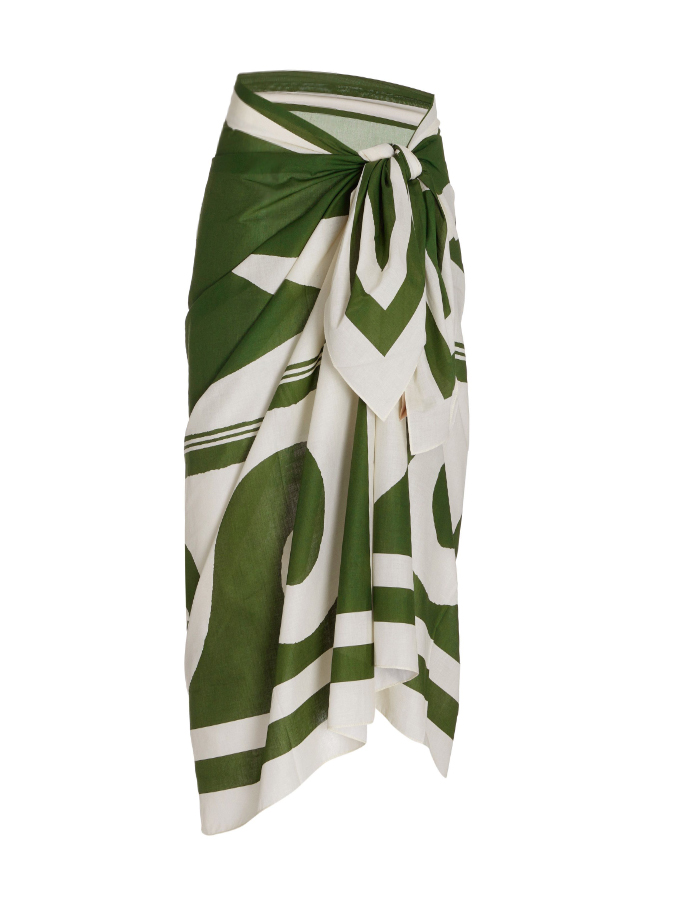 Geometric print swimsuit and cover up