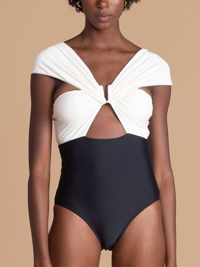 Fashion Colorblock One-Piece Swimsuit