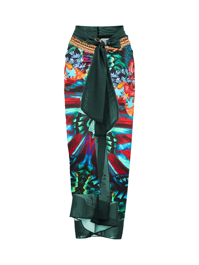 Vintage Butterfly Print Deep V One Piece Swimsuit And Cover up