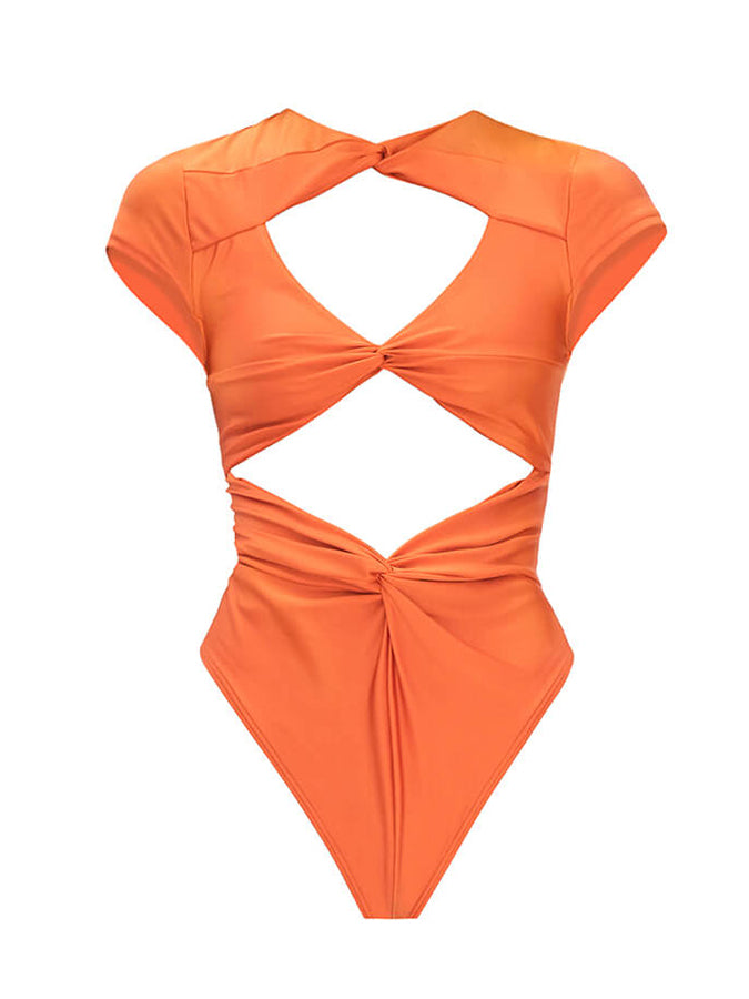 Fashion Solid Color One Piece Swimsuit