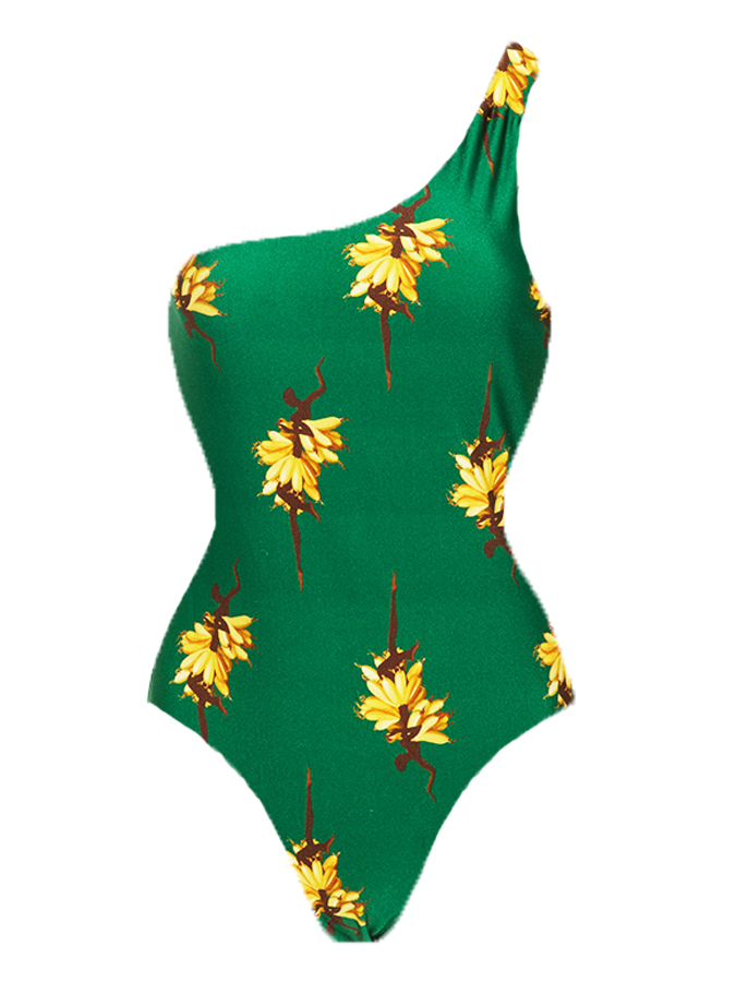 Cartoon Print One Piece Swimsuit and Cover Up