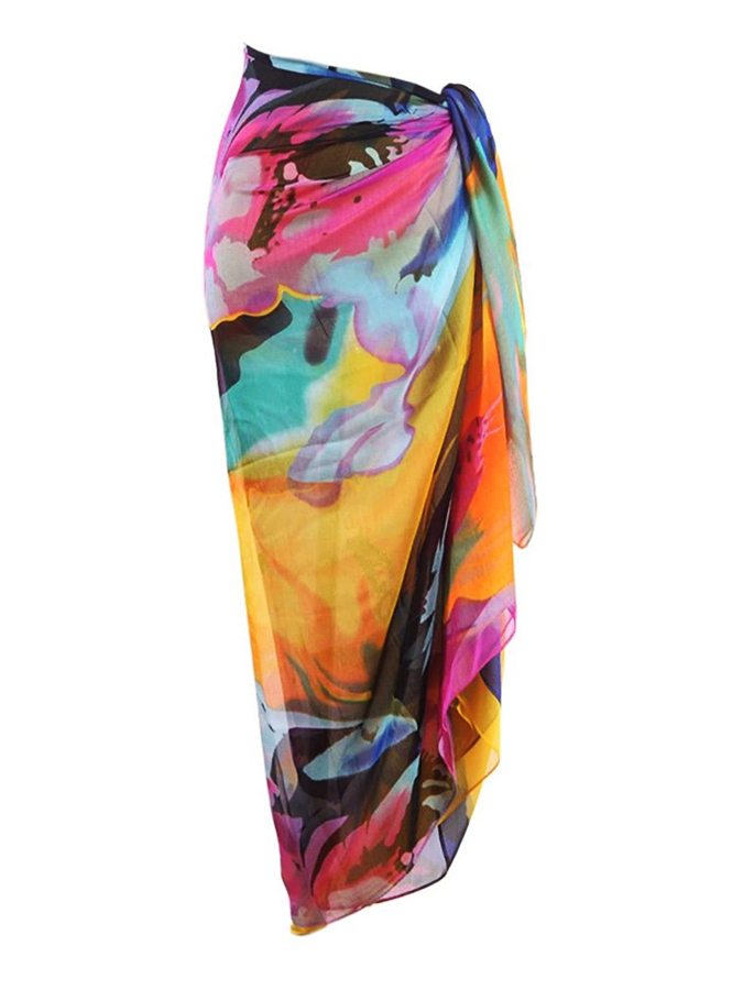 Colorful Art Print One Piece Swimsuit and Cover Up