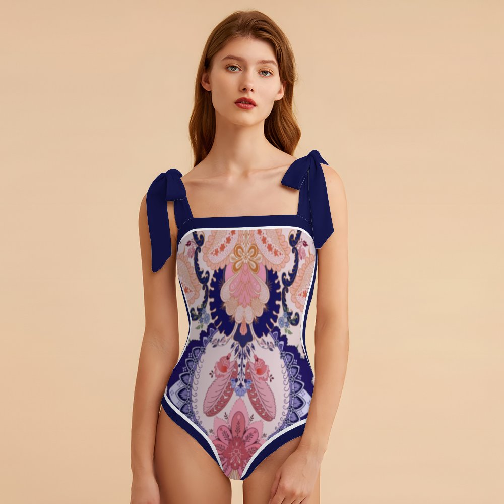 Fashion Printed One Piece Swimsuit And Cover Up 2305105406