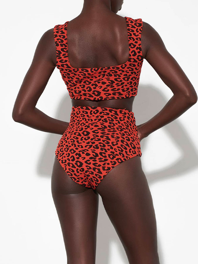 Leopard Print Cutout One-Piece Swimsuit