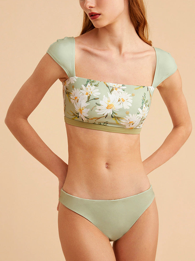 Vintage Square Neck Reversible Bikini Set