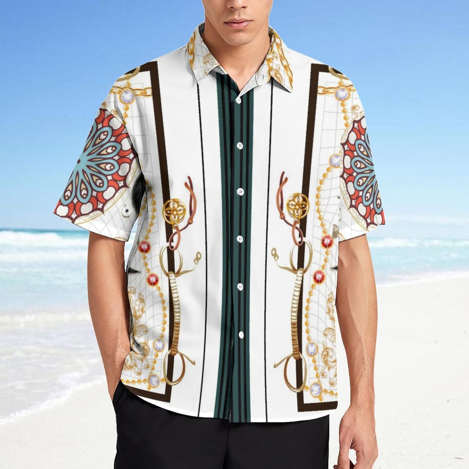 Men's Fashion Casual Printed Short Sleeve Shirts 2306101350