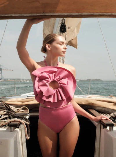 Cutout High Waist One-Piece Swimsuit