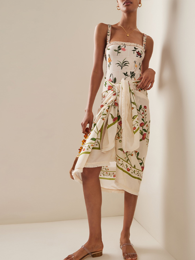 Trendy Embroidered Print One-Piece Swimsuit