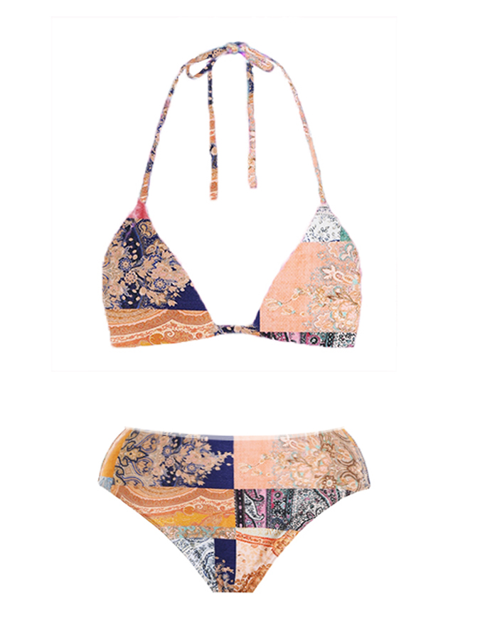 Vintage Print Bikinis and Cover-Ups