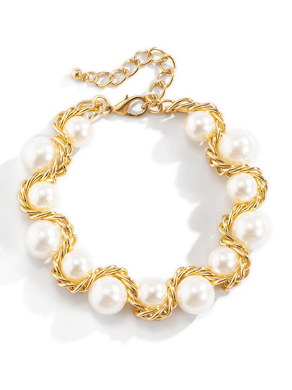 Pastoral Ethnic Style Woven Twist Beaded Punk Bracelet