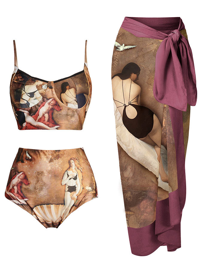 Vintage Print Bikini Set