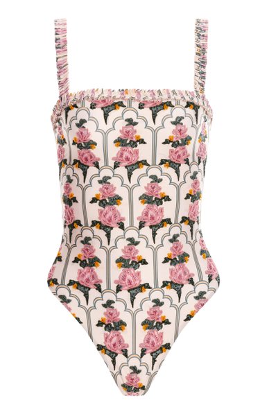 Floral One Piece Swimsuit And Coverup