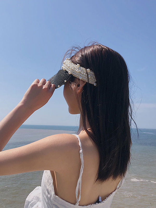 Beaded Decorated Sunscreen Straw Woven Breathable Cap