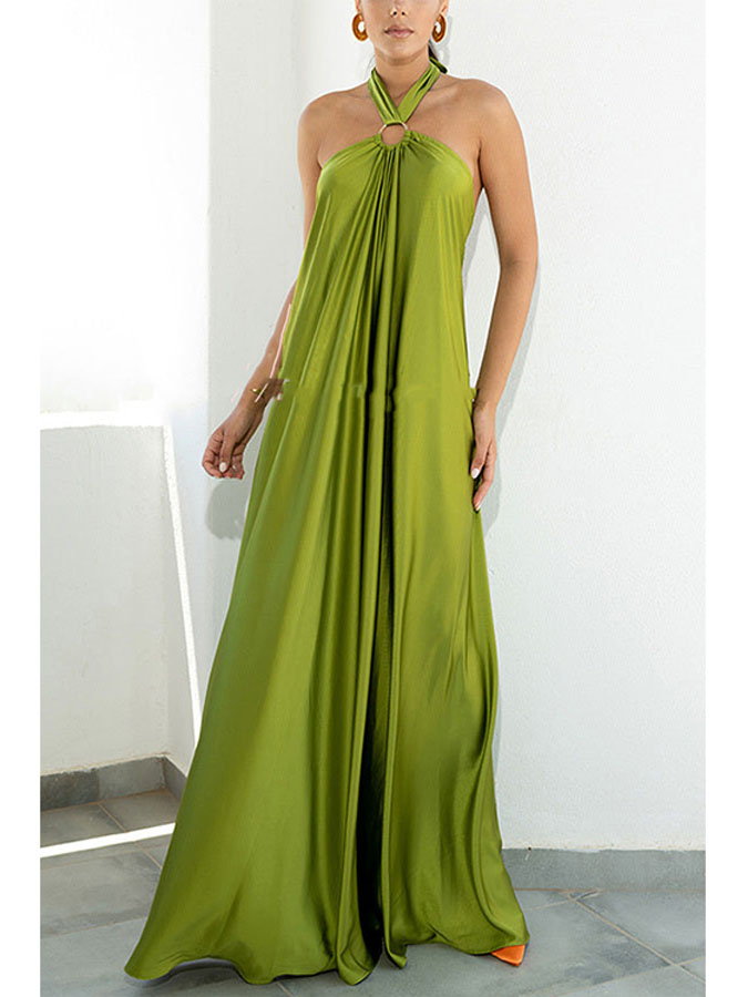 Halter Cross Straps Irresistible Desire Maxi Dress
