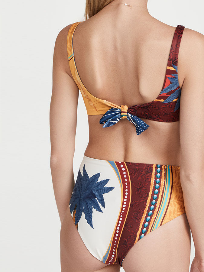 Reversible Print Bikini Swimsuit and Cover-Up
