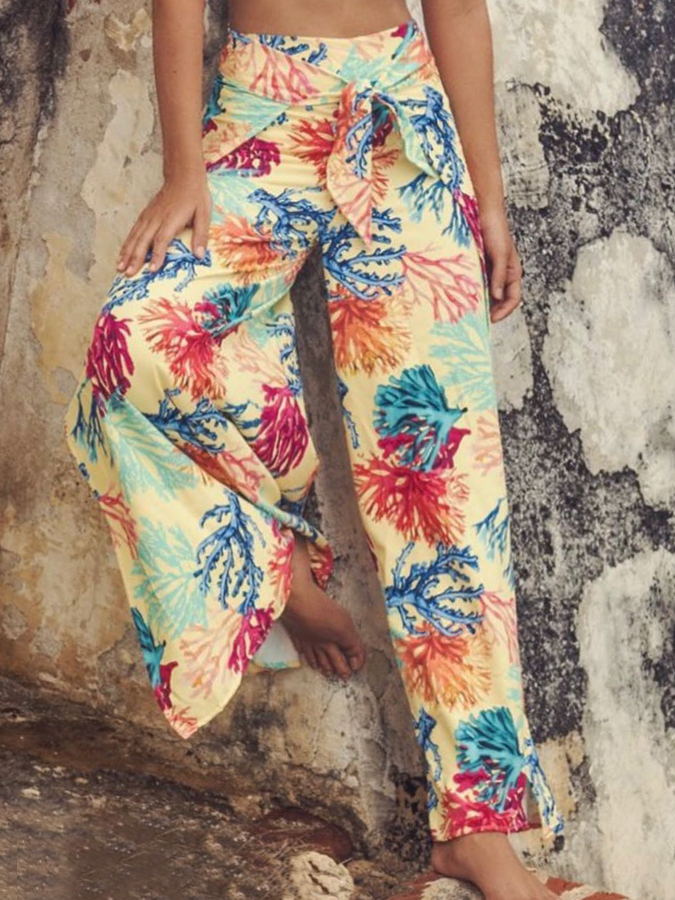 Coral Print One Piece Swimsuit and Cover Up