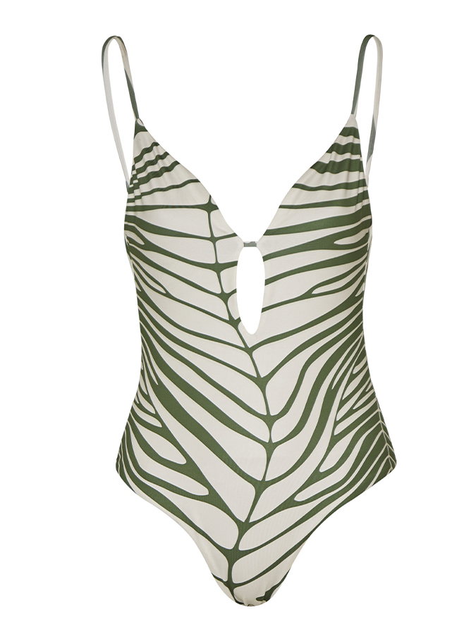 Vintage V-neck Printed Swimsuit and Cover-up