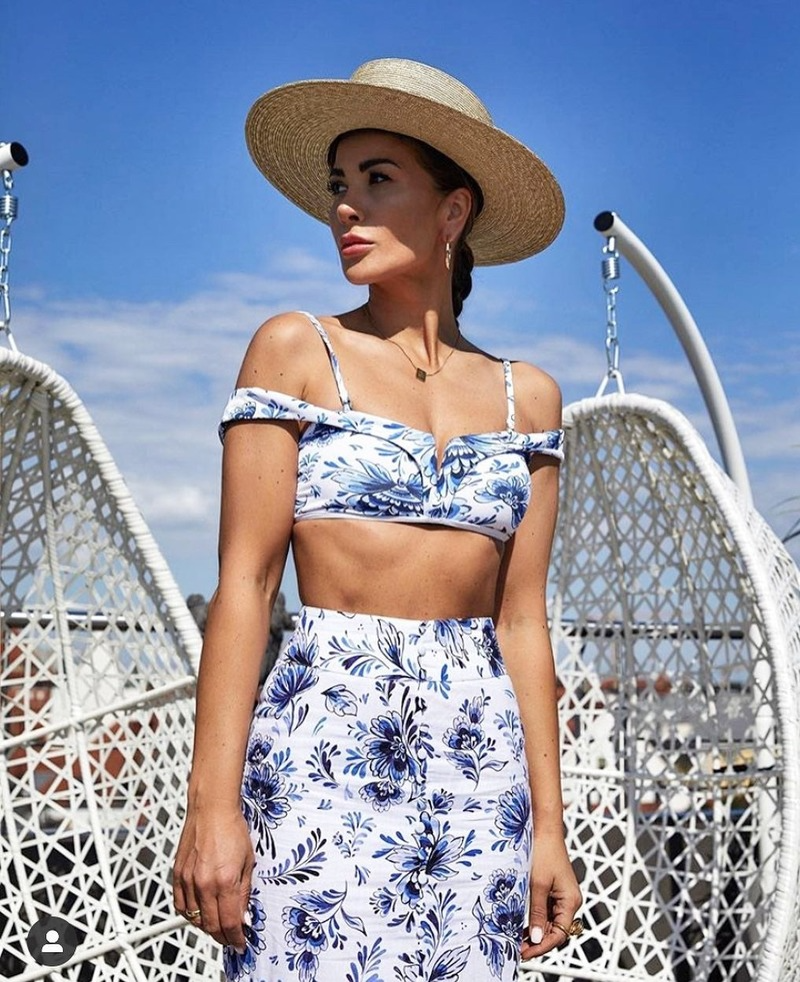 Three-Piece Set Printed Swimsuit and Cover-Up