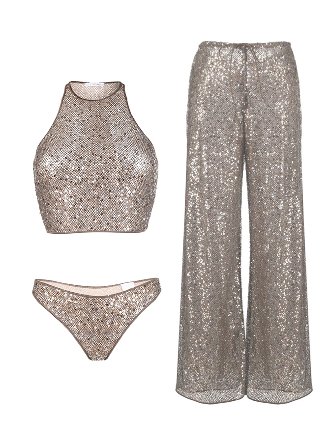Sequin Sexy Bikini And Cover Up