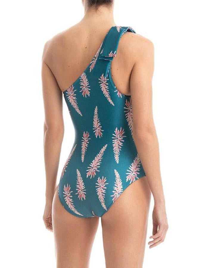 One-shoulder Printed Swimsuit And Cover-up