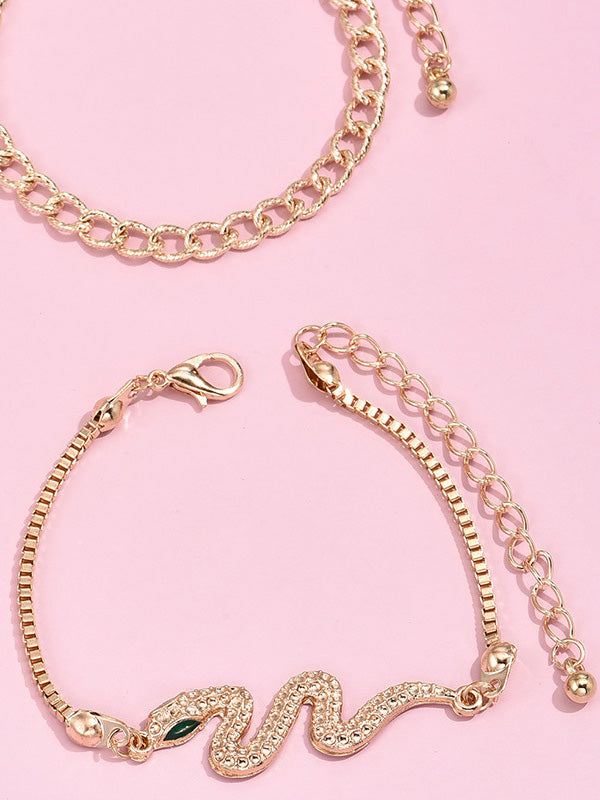 Fashion Alloy Adjustable Bracelet Two Pieces