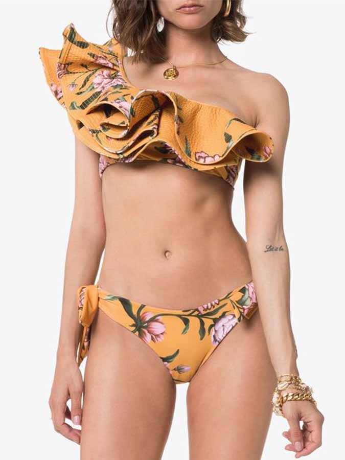 One-Shoulder Ruffled Bikini