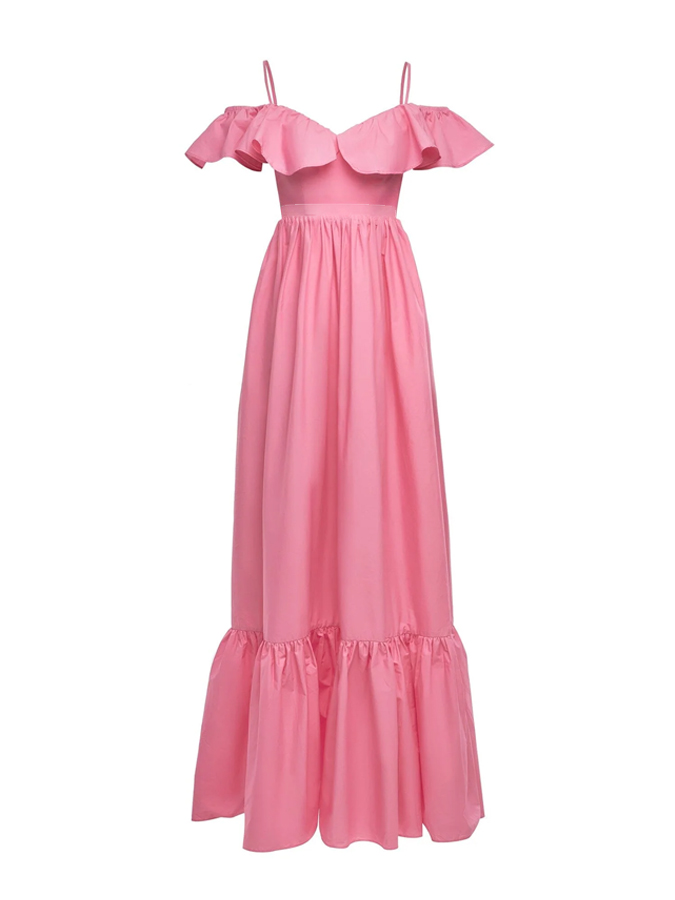Plain Ruffle One Piece Swimsuit And Skirt