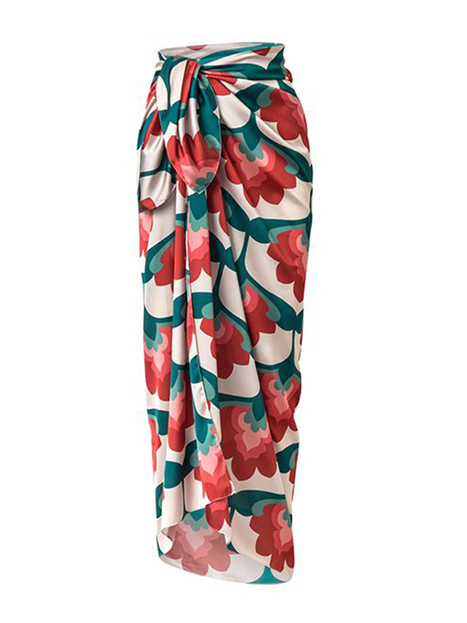 Floral Print One Piece Swimsuit and Cover Up