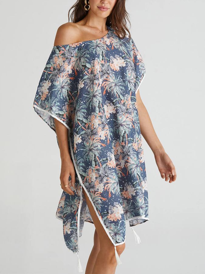 Vintage Botanical Print One-Piece Swimsuit And Cover up